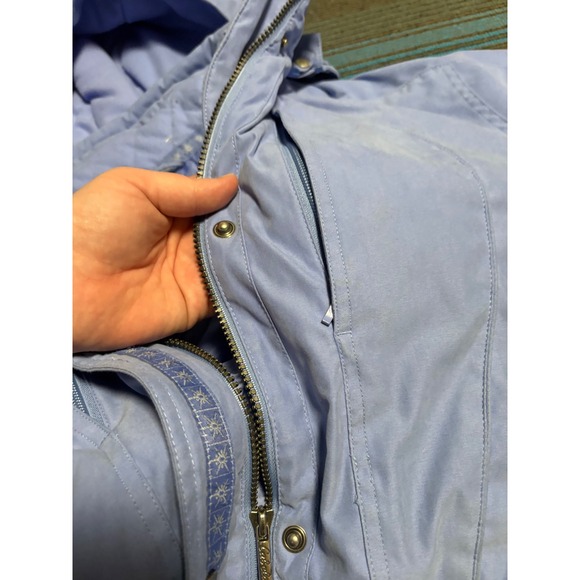Cabelas Womens Light Blue Hooded Full Zip Waterproof Jacket Size Medium - Picture 4 of 16